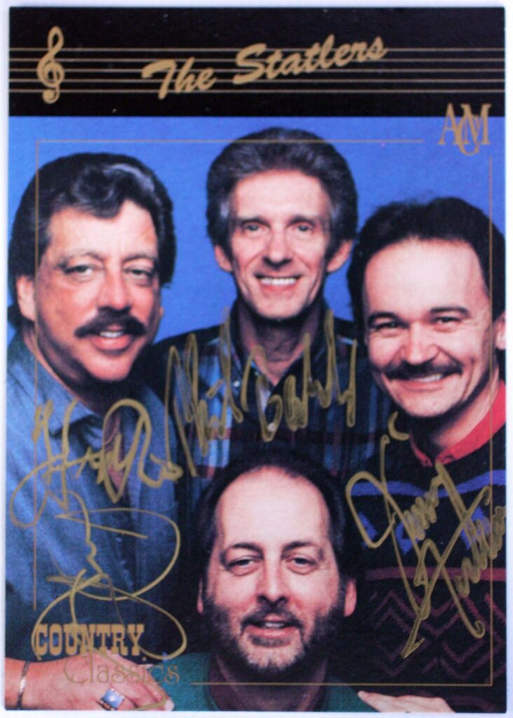 Harold Reid, Jimmy Fortune , Phil Balsley, Don Reid The Statlers Autographed Trading Card