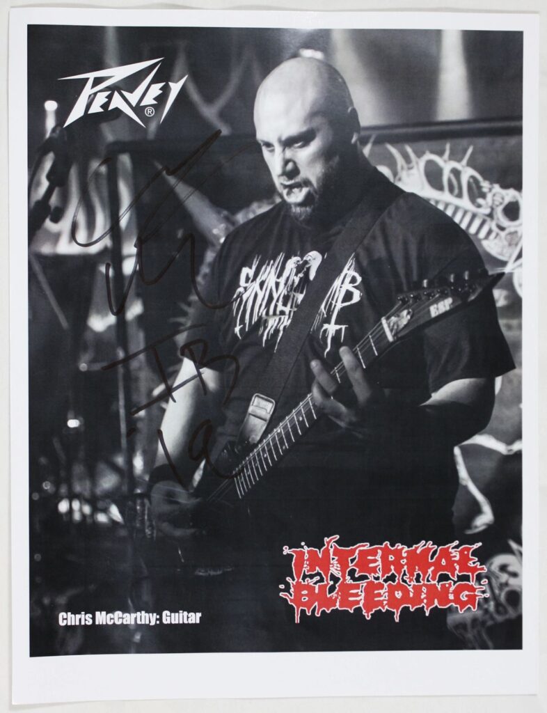 Internal Bleeding Chris McCarthy Autograph Peavey Promotional Photo