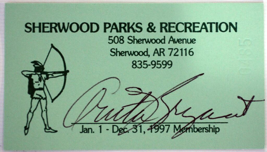 Anita Bryant Autographed Sherwood Parks & Recreation Card
