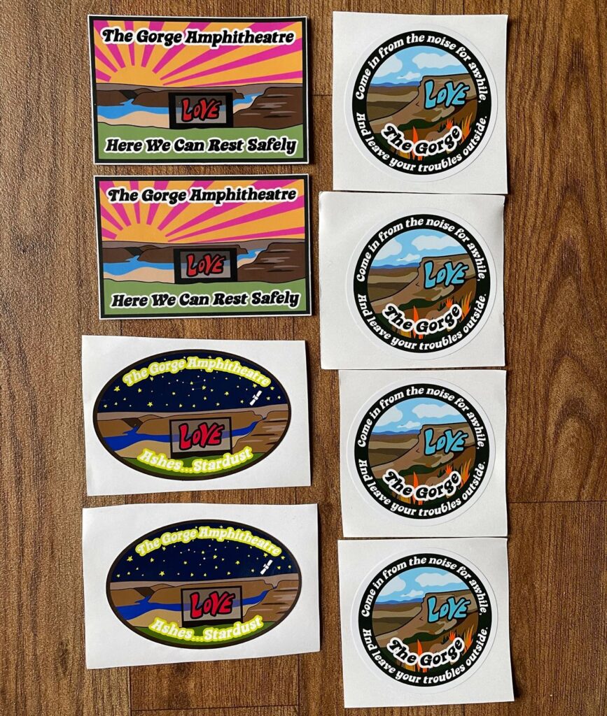 The Gorge Amphitheatre Promotional Stickers Prototypes (8 Pack)