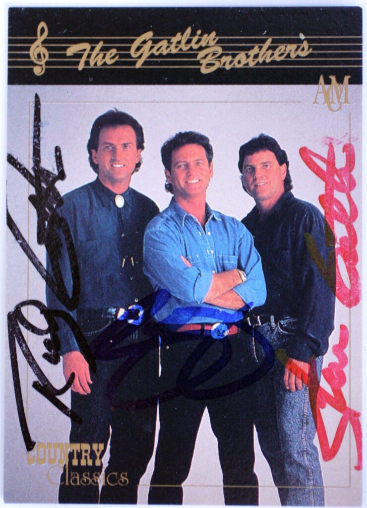 Larry, Steve, & Rudy Gatlin The Gatlin Brothers Autographed Trading Card