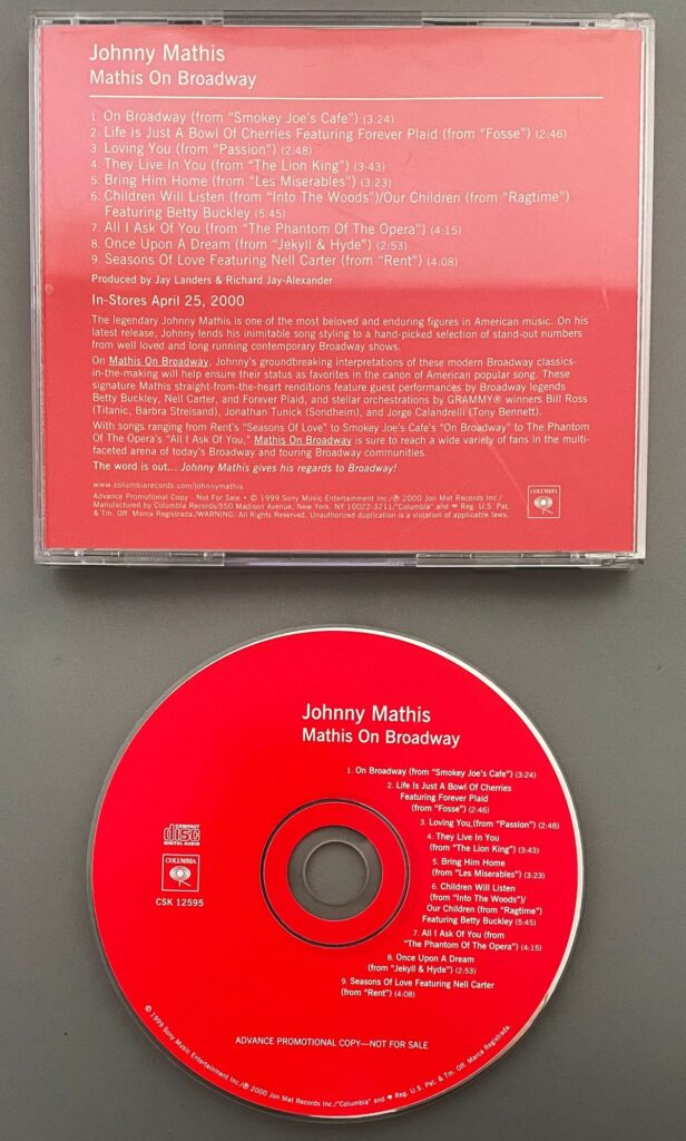 Johnny Mathis Mathis on Broadway Promo