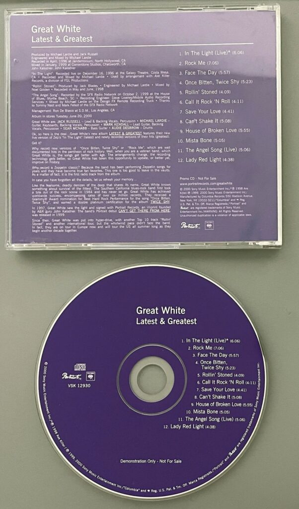 Great White Latest & Greatest Promo CD