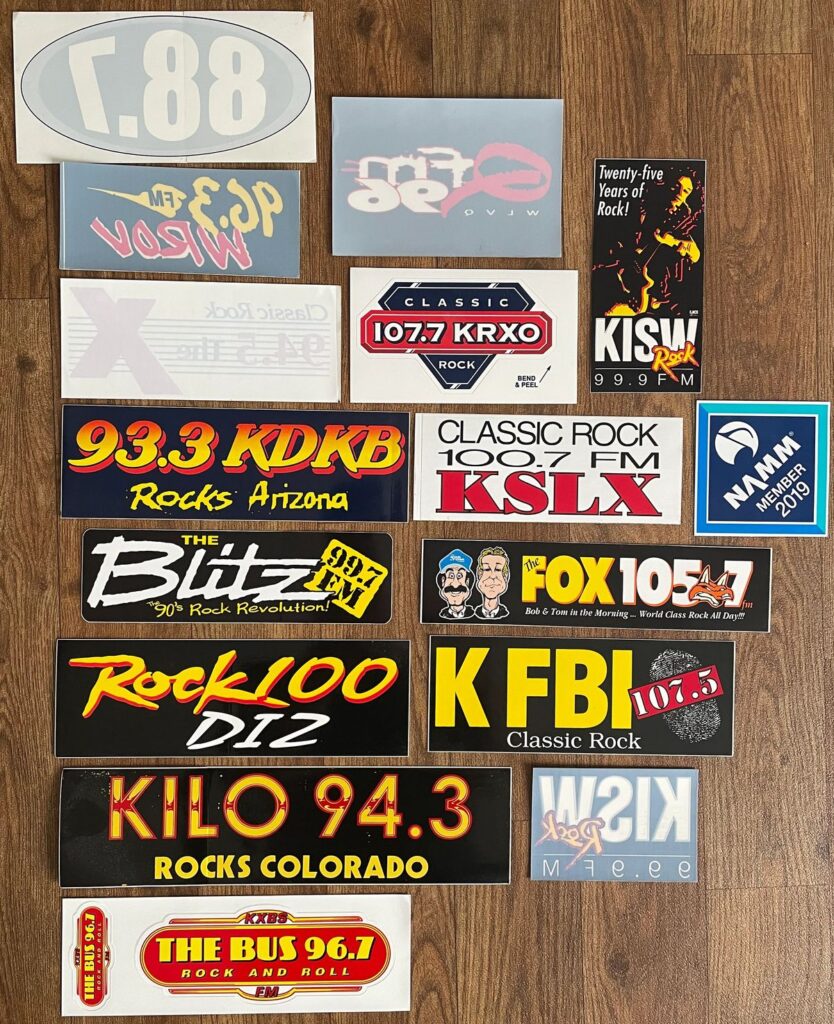 Assorted Radio Station and NAMM Bumper-Window Stickers (16pcs)