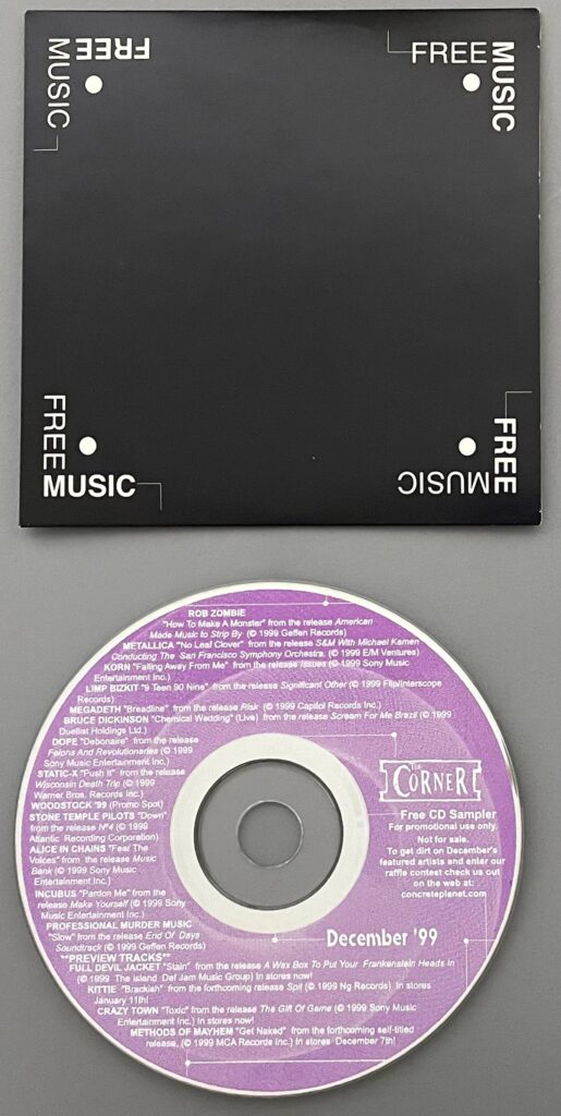 The Corner December 1999 Promo CD