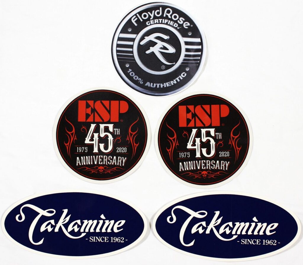 Floyd Rose, Takamine, ESP Guitars Stickers (5 Pack) - NAMM 2020
