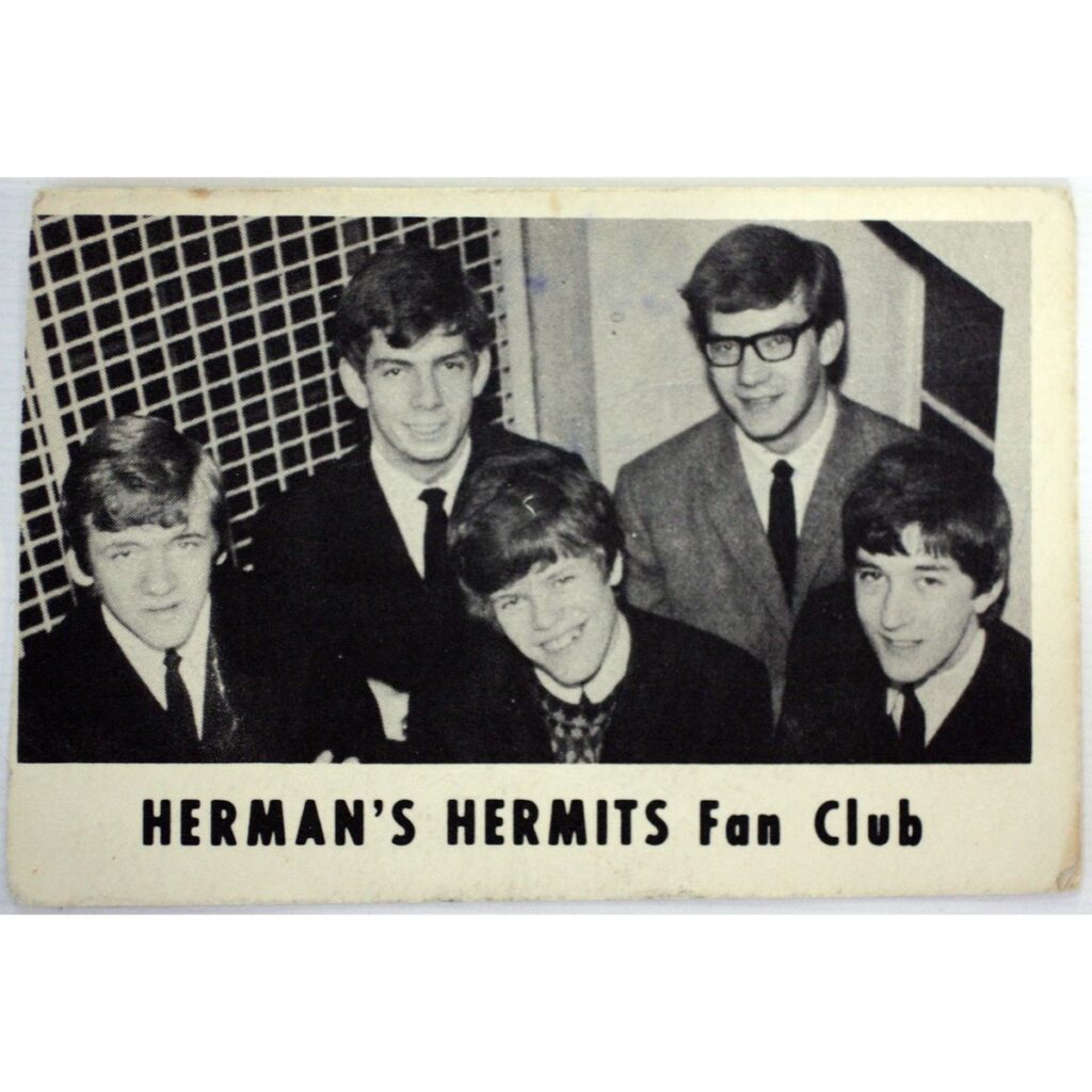 Peter Noone Herman's Hermits Fan Club Card Autographed