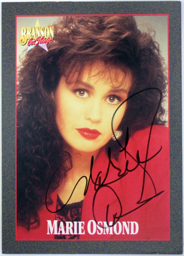 Marie Osmond Autographed Trading Card #2