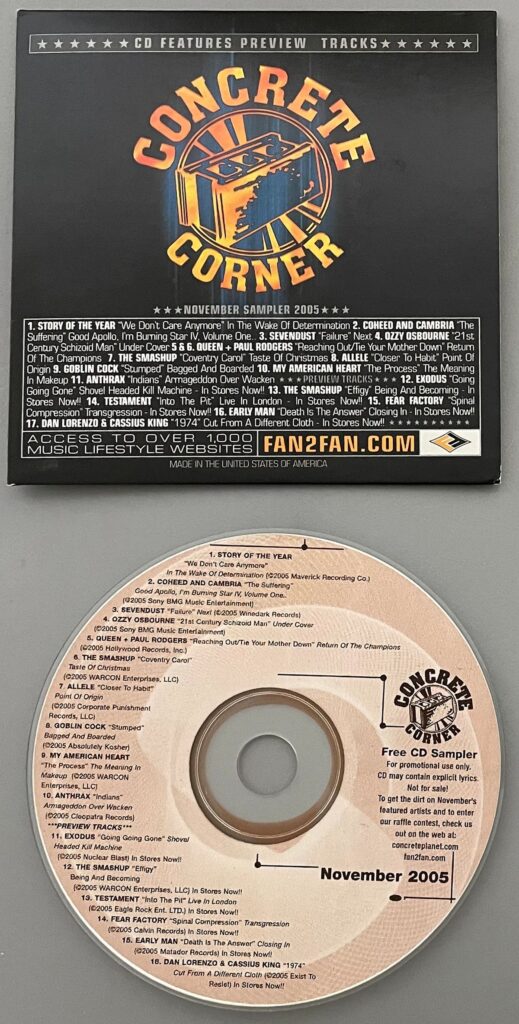 The Corner November 2005 Promo CD