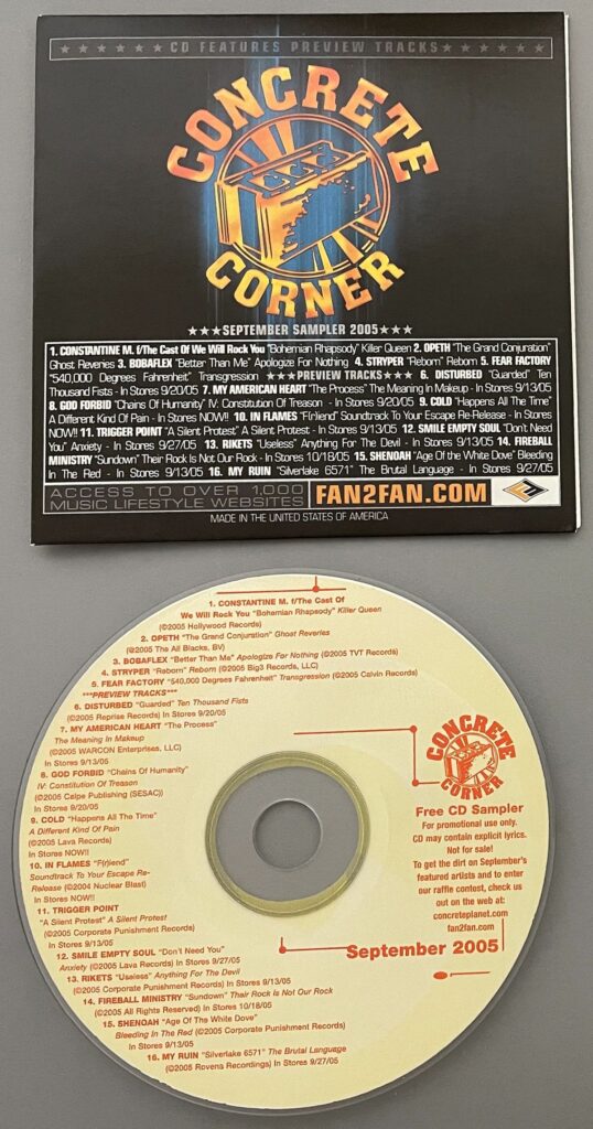 The Corner September 2005 Promo CD