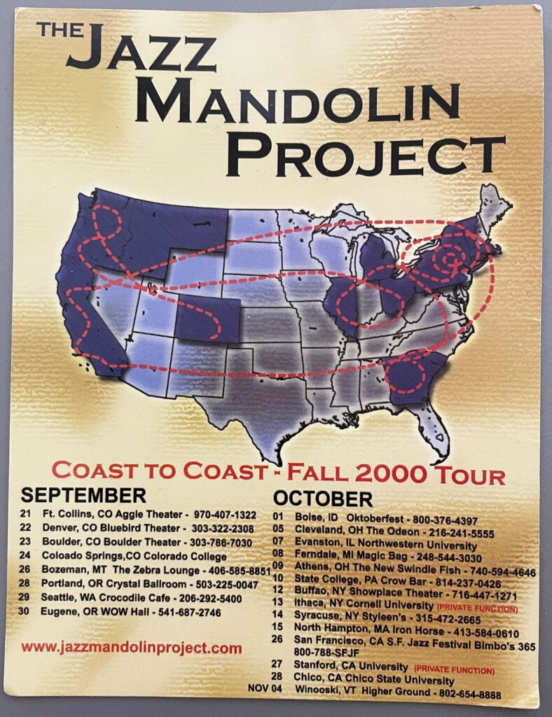 The Jazz Mandolin Project 2000 Tour Postcard