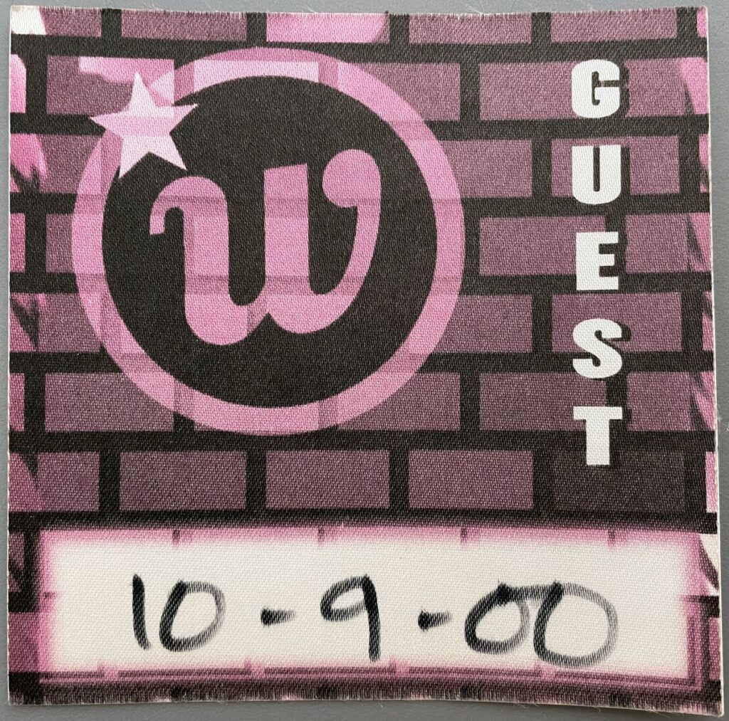 The Wallflowers 10-9-00 The Paradise, Boston, MA Unused Guest Sticker