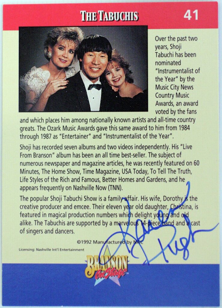 Karen Pugh The Tabuchis Autographed Trading Card